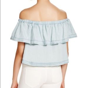 Free People off the shoulder chambray top